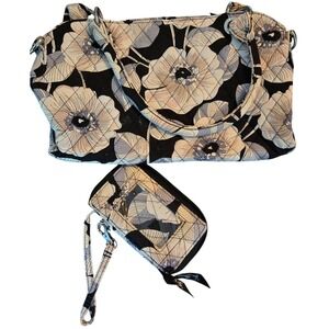 Vera Bradley Satchel Handbag Floral Quilted Purse‎ with Wallet Camellia